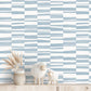 Stripe Splice Blue Geometric Wallpaper