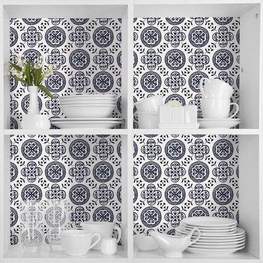 Spanish Tile Navy Self-Adhesive Sample