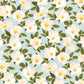 White Flower Blue Floral Wallpaper