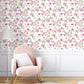 Waterfloral Pink Floral Wallpaper