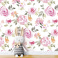 Waterfloral Pink Floral Wallpaper